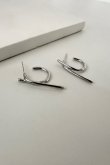 画像3: SILVER925 ダブルスティックJフックスタッドピアス /シルバー (3)