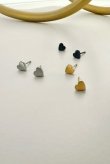 画像1: ステンレス フラットハートスタッドピアス (1)