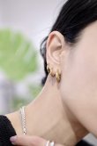 画像3: ステンレス 3mm幅 フープピアス/ゴールド (3)