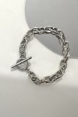 画像1: ステンレス 2カットアズキチェーンブレスレット 18.5cm /シルバー (1)