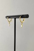 画像7: ステンレス 5mm幅トップ 10ジルコニアフープピアス 12mm径   (7)