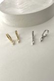 画像1: ステンレス 5mm幅トップ 10ジルコニアフープピアス 12mm径   (1)