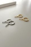 画像2: ステンレス 5mm幅トップ 10ジルコニアフープピアス 12mm径   (2)