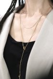 画像1: ステンレス ノットスネークチェーンラリエットネックレス (1)