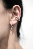 画像4: ステンレス 5mm幅トップ 10ジルコニアフープピアス 12mm径   (4)