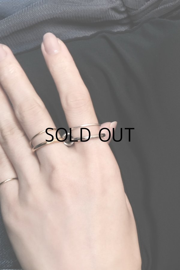 画像1: ステンレス Wコネクトリング/シルバー×ゴールド  (1)