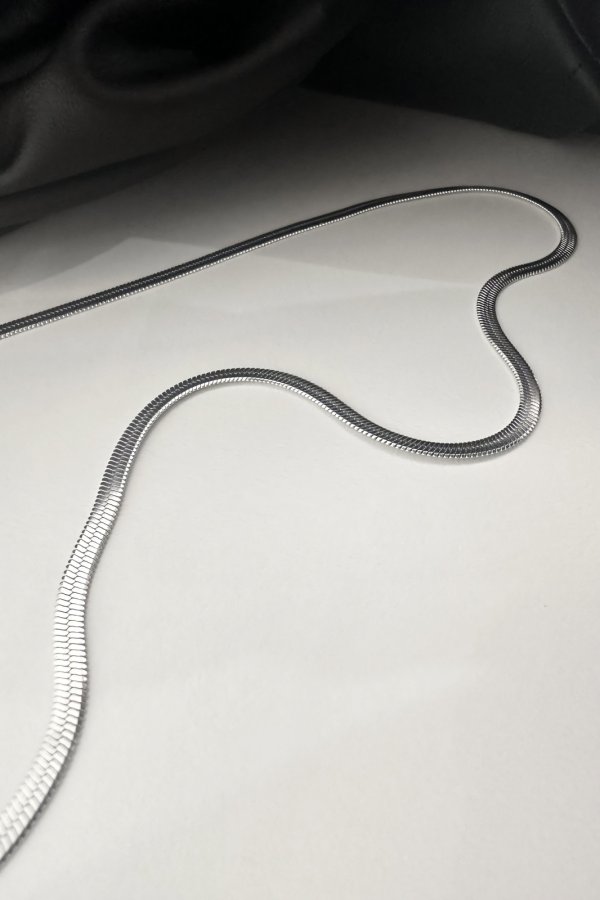 画像3: ステンレス 3mm幅 ヘリンボーンチェーンネックレス 55cm (3)