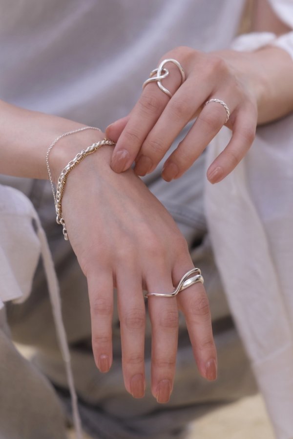 画像5: SILVER925 ウェーブダブルフィンガーリング /シルバー  (5)