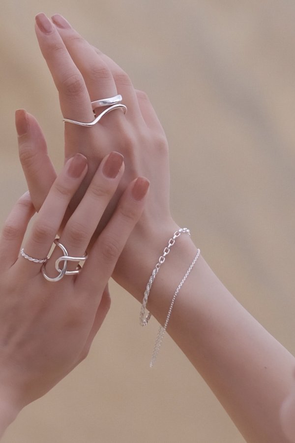 画像6: SILVER925 ウェーブダブルフィンガーリング /シルバー  (6)