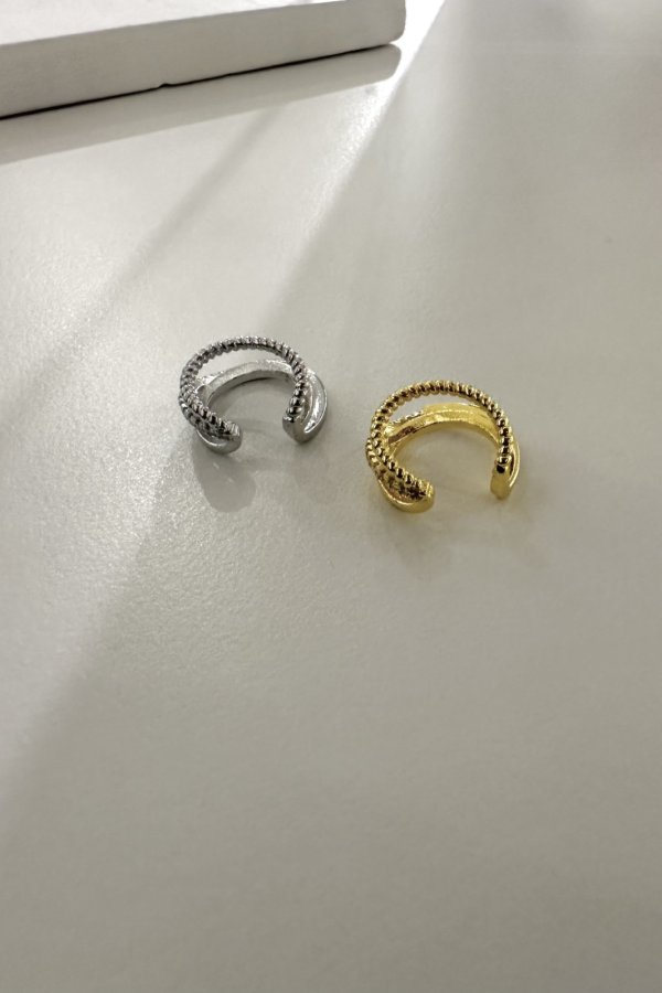 画像6: ▶︎ ノッチスムースジルコニアトリプルラインイヤーカフ (6)