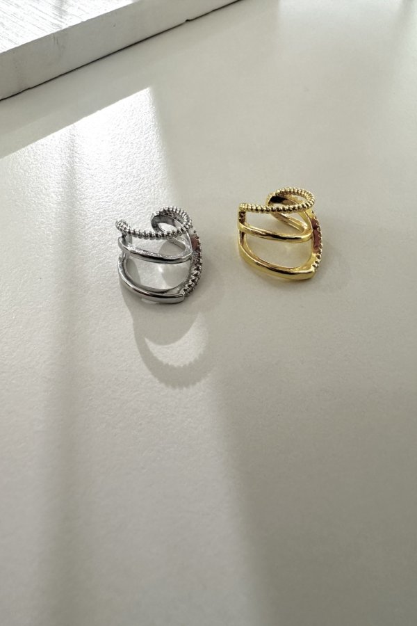 画像5: ▶︎ ノッチスムースジルコニアトリプルラインイヤーカフ (5)