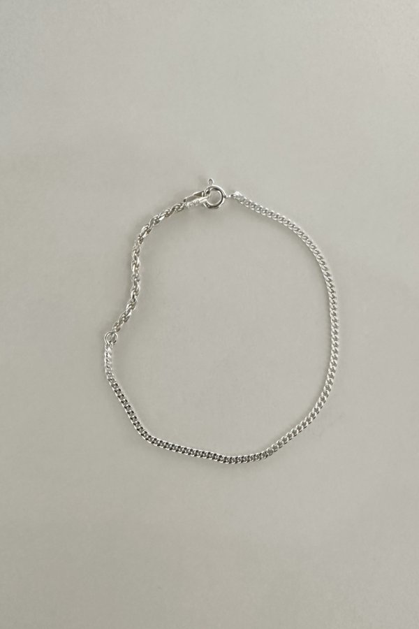 画像1: SILVER925 ロープスウィッチキヘイチェーンブレスレット 16.5cm/シルバー (1)