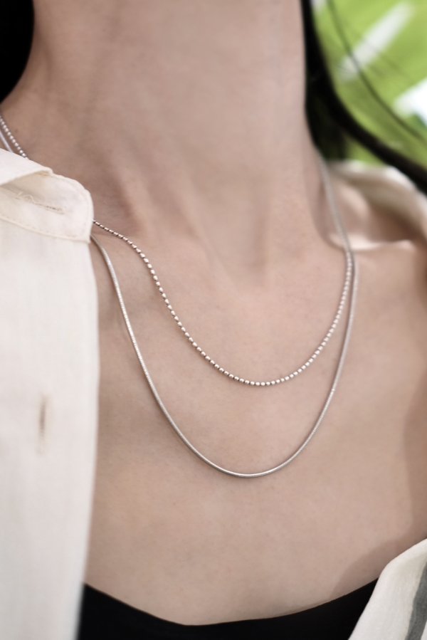 画像9: SILVER925 1.4mm幅 スネークチェーンネックレス (9)