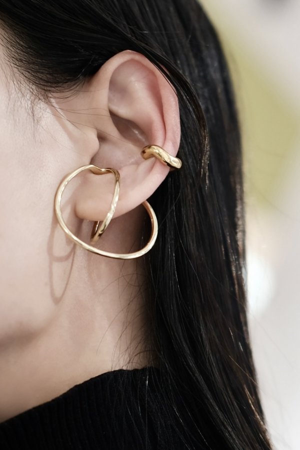 画像5: ▶︎ ステンレス プランプウェーブラインイヤーカフ (5)