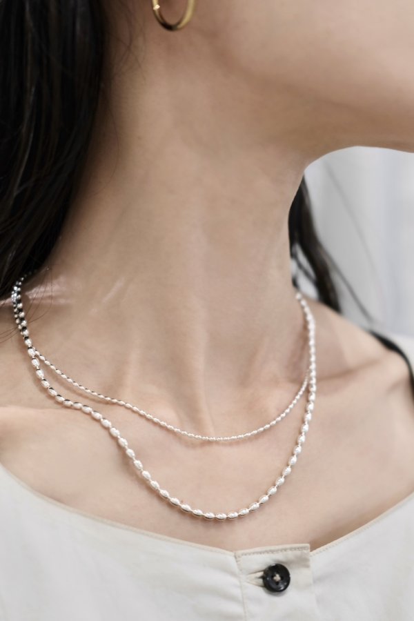 画像9: SILVER925 1.8mm幅 オーバルボールチェーンネックレス (9)