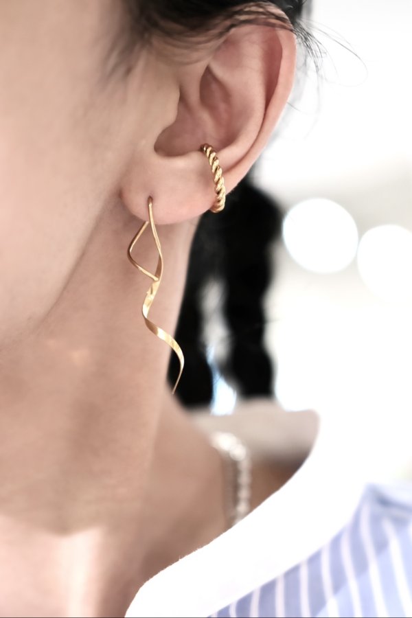 画像7: ステンレス ツイストイヤーカフ/ゴールド (7)