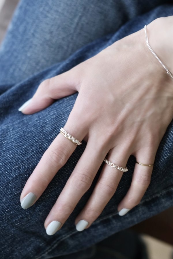 画像1: SILVER925 ロロスウィッチ2カットキヘイチェーンリング /シルバー  (1)