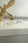 画像2: SILVER925 レクタングルキューブスタッドピアス  (2)