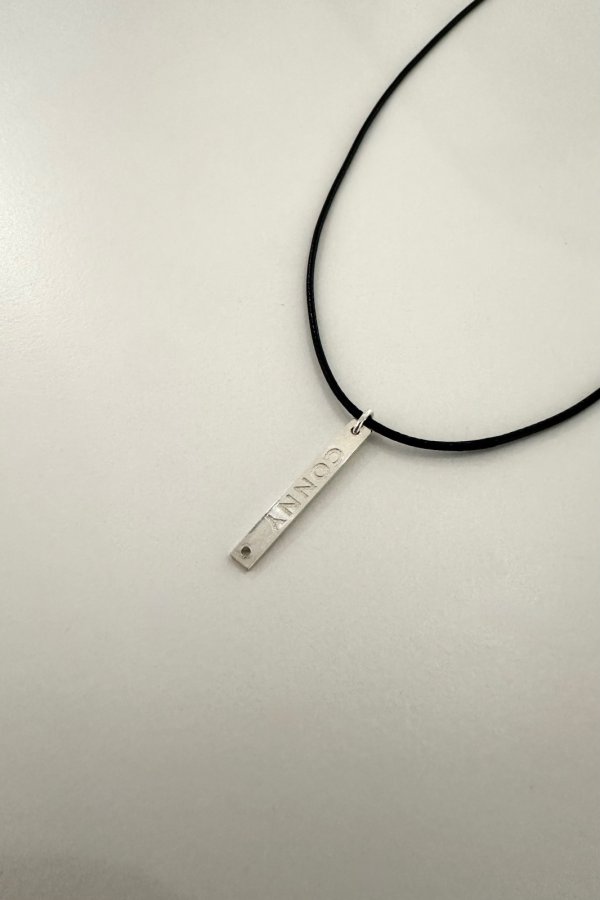 画像5: SILVER925 CONNYロゴプレートレザーチョーカー /ブラック (5)