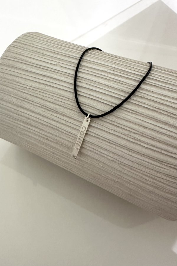 画像3: SILVER925 CONNYロゴプレートレザーチョーカー /ブラック (3)