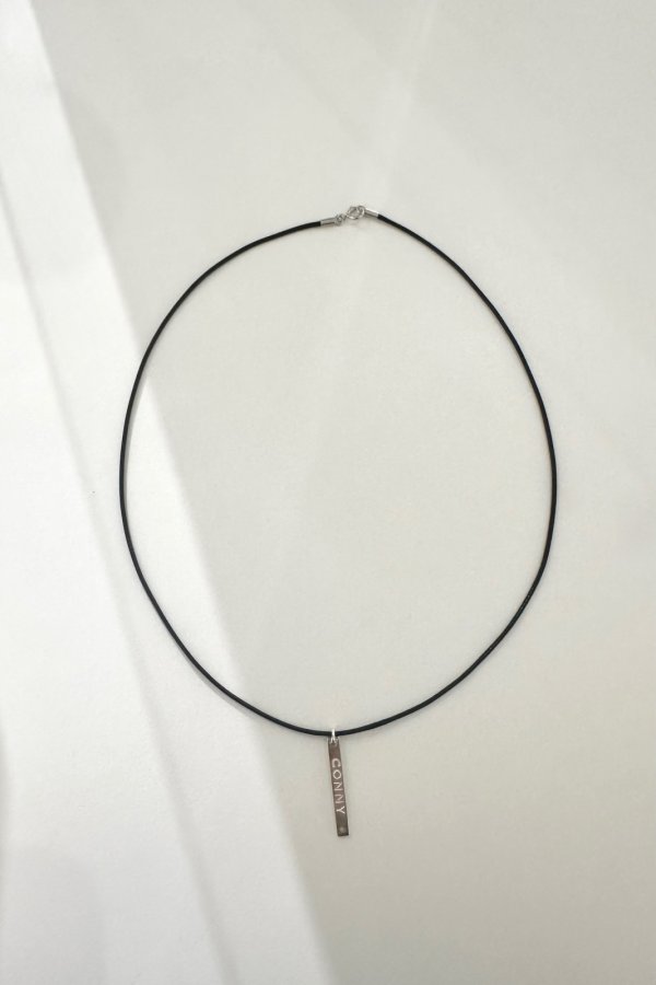 画像4: SILVER925 CONNYロゴプレートレザーチョーカー /ブラック (4)