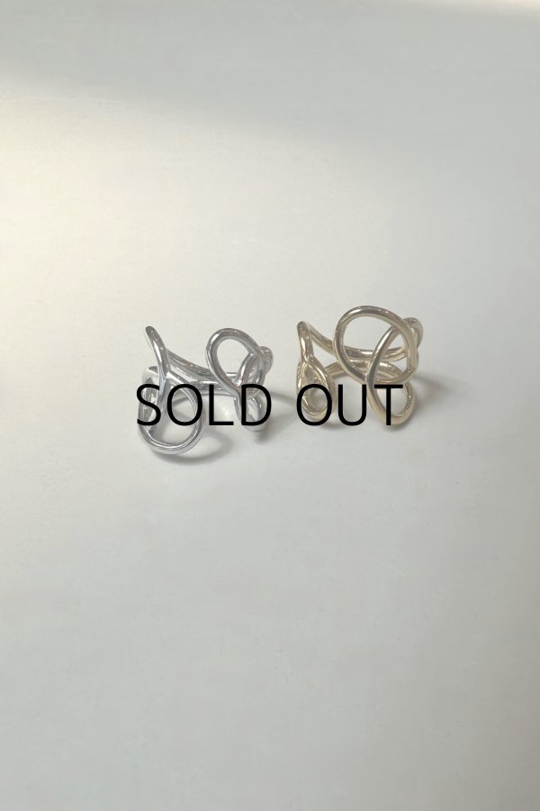 画像5: ステンレス アシンメトリーホローラインリング (5)