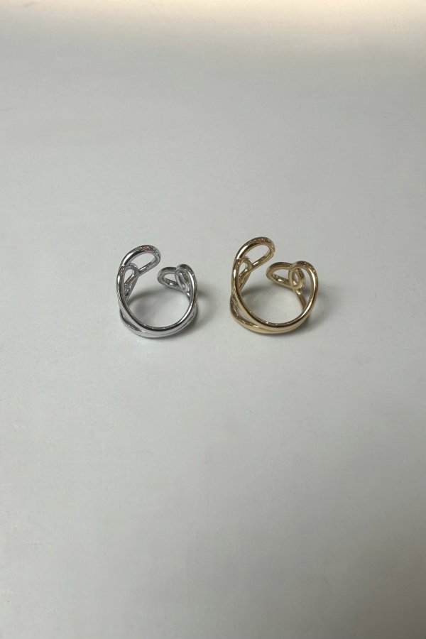 画像7: ステンレス アシンメトリーホローラインリング (7)