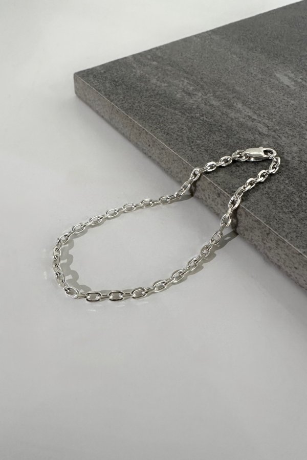 画像1: SILVER925 カットアズキチェーンブレスレット /シルバー  (1)