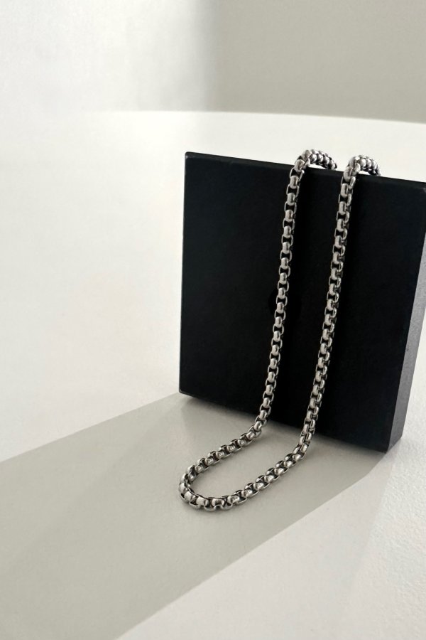 画像2: ▶︎ ステンレス ラウンドボックスチェーンブレスレット/シルバー (2)