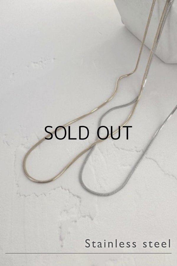 画像2: ▶︎ ステンレス 1mm幅 スネークチェーンネックレス  (2)
