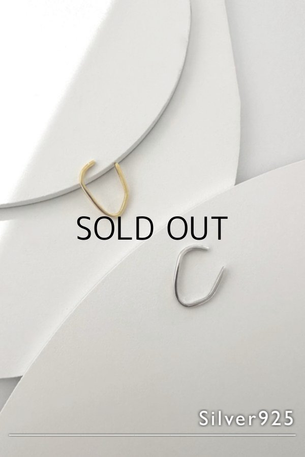 画像2: SILVER925 ミニマルラインイヤーカフ (2)