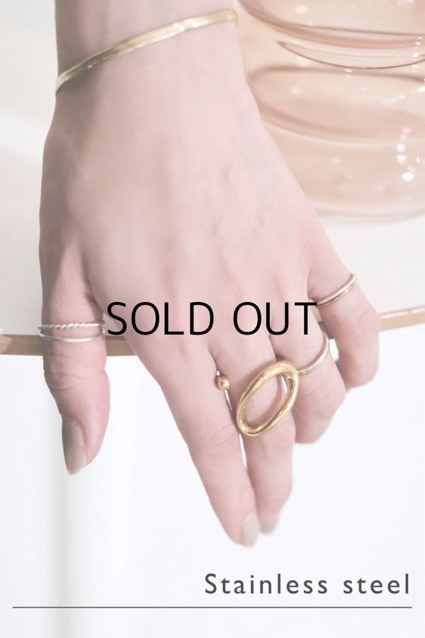 画像2: ステンレス ビッグホローラインフロントオープンリング (2)