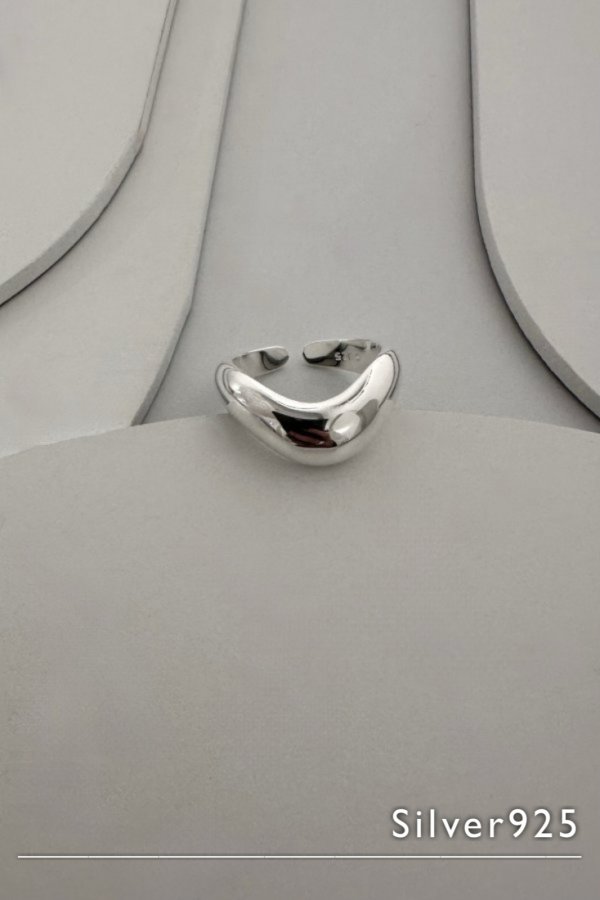 画像2: SILVER925 8mm幅 プランプイレギュラーカーブラインリング/シルバー (2)