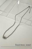 画像2: ステンレス ボールトップ ボールチェーンネックレス/シルバー  (2)