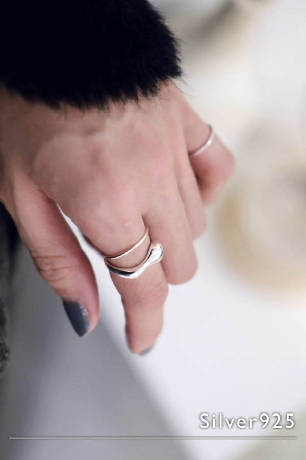 画像1: SILVER925 ドロップフォルムリング/シルバー  (1)