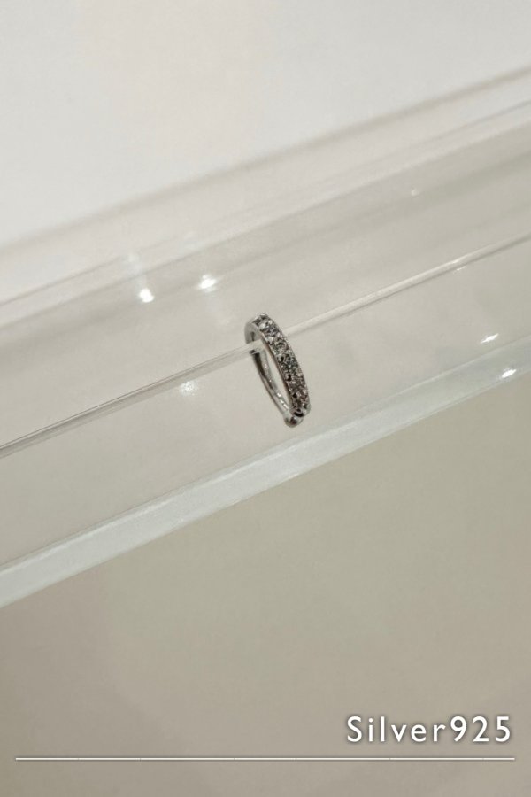 画像2: SILVER925 6ジルコニアラインイヤーカフ /シルバー  (2)