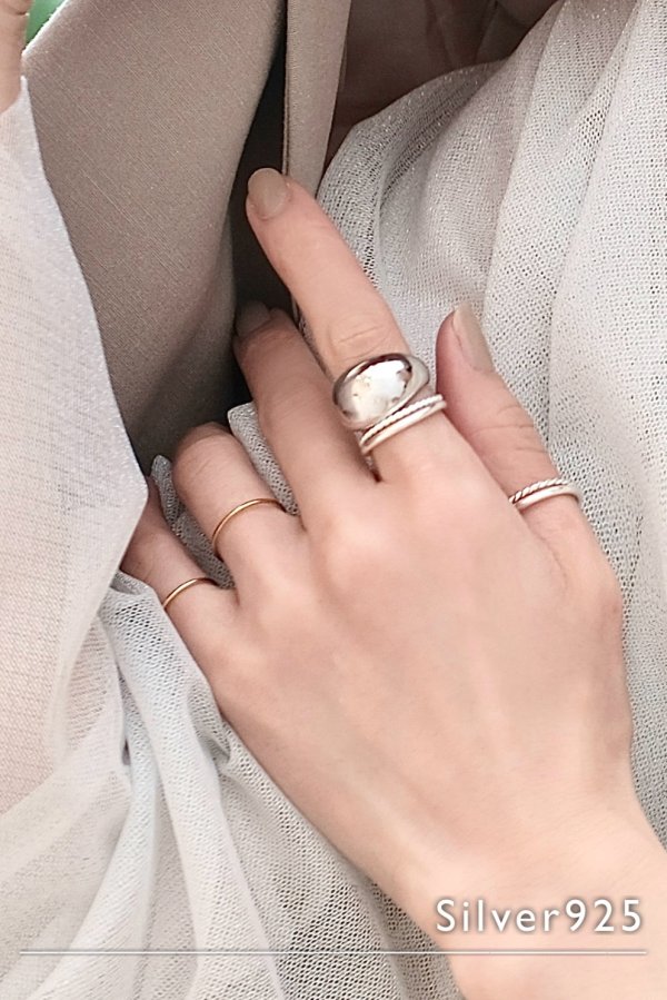 画像7: SILVER925 1mm幅ファインツイストリング (7)