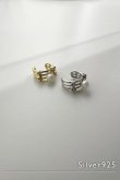 画像1: SILVER925 ランダムビジュー&パールスリーラインイヤーカフ (1)