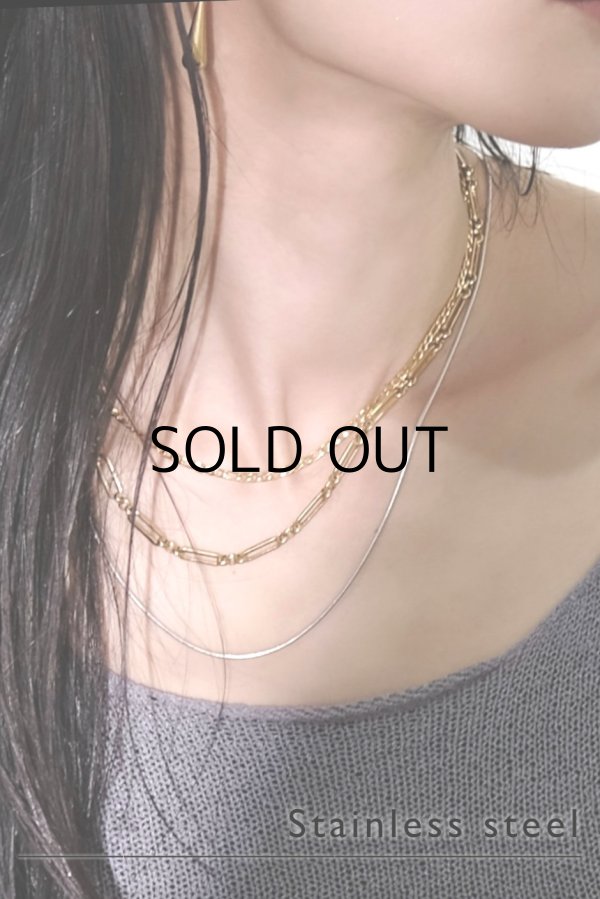 画像11: ステンレス コネクティットアズキチェーンネックレス (11)