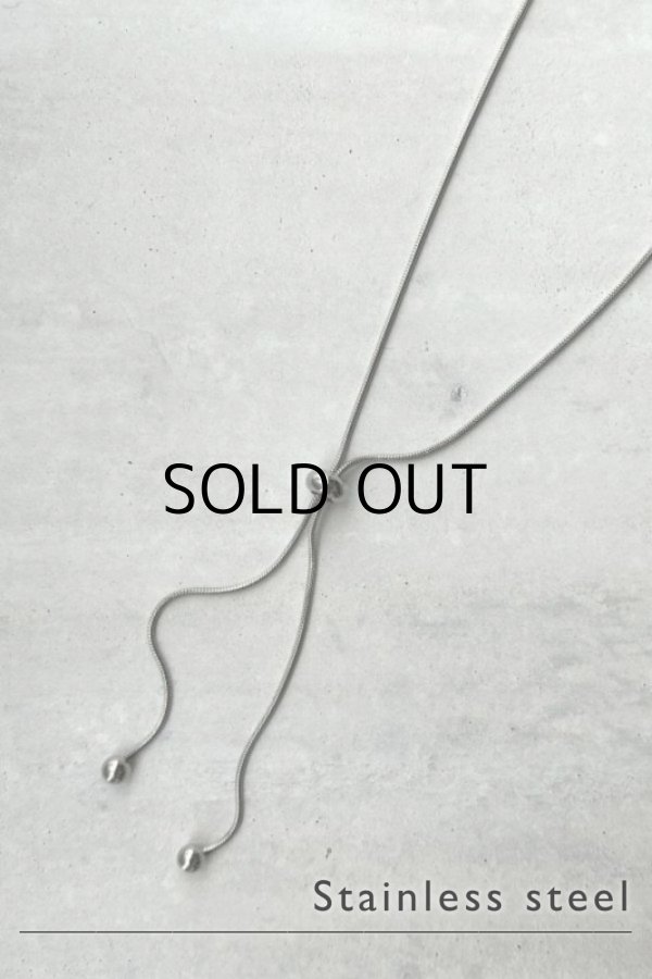 画像3: ステンレス スライドスネークチェーンラリエットネックレス (3)