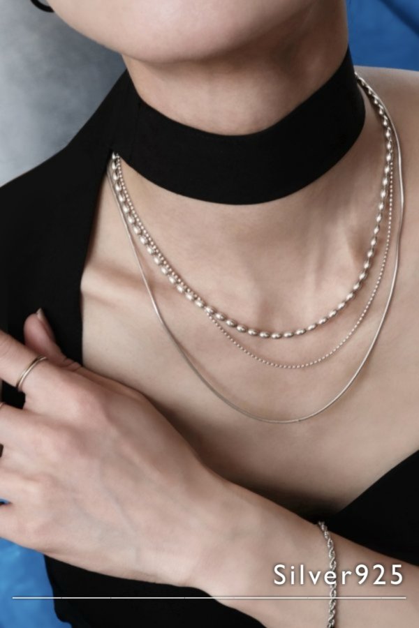 画像3: SILVER925 1.4mm幅 スネークチェーンネックレス (3)