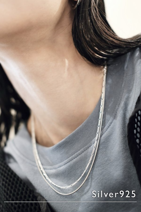 SILVER925製フィガロネックレスチェーン◎高品質◎シルバー925◎良品 SILVER925 フィガロチェーンネックレス - CONNY WEBSTORE