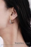 画像2: ステンレス レイヤーCラインピアス (2)