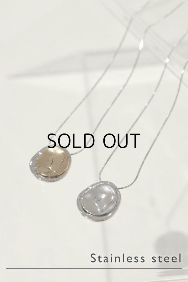 画像4: ステンレス アンイーブンプレートトップネックレス (4)