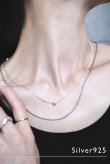 画像1: SILVER925 5mmトップ ボール＆ボールステーションチェーンネックレス /シルバー (1)