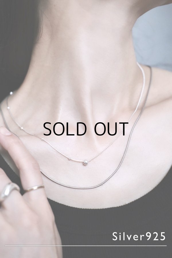 画像1: SILVER925 5mmトップ ボール＆ボールステーションチェーンネックレス /シルバー (1)