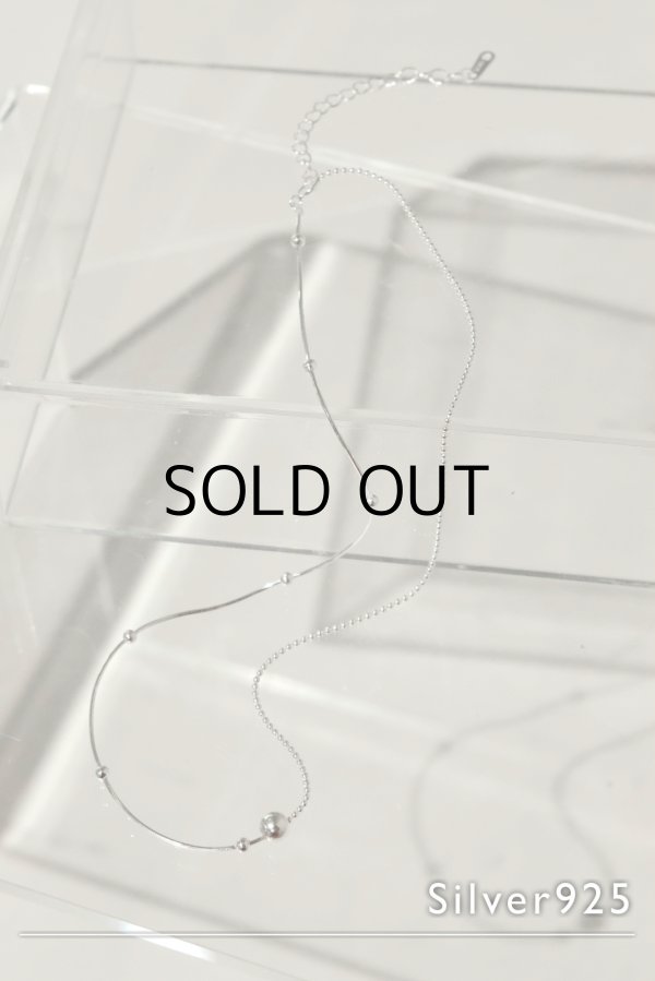 画像2: SILVER925 5mmトップ ボール＆ボールステーションチェーンネックレス /シルバー (2)