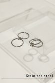 画像1: ステンレス 2mm幅 Wコネクトリング 18号 /シルバー (1)
