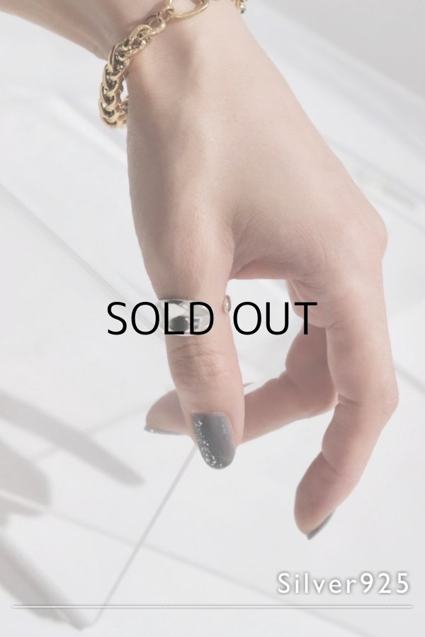 画像1: SILVER925 アンイーブンウェーブプレートリング /シルバー (1)