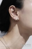 画像1: SILVER925 ドロップフープピアス /シルバー (1)